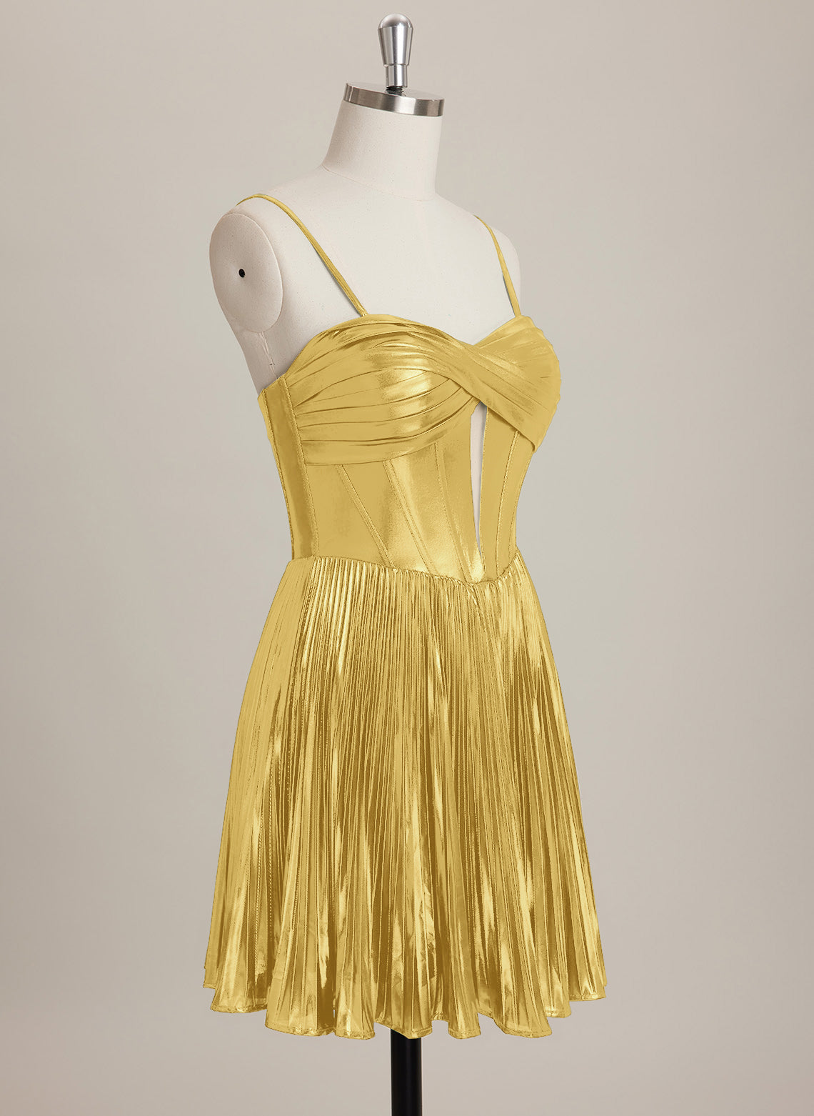 A-line Sweetheart Short Metallic Mini Dress