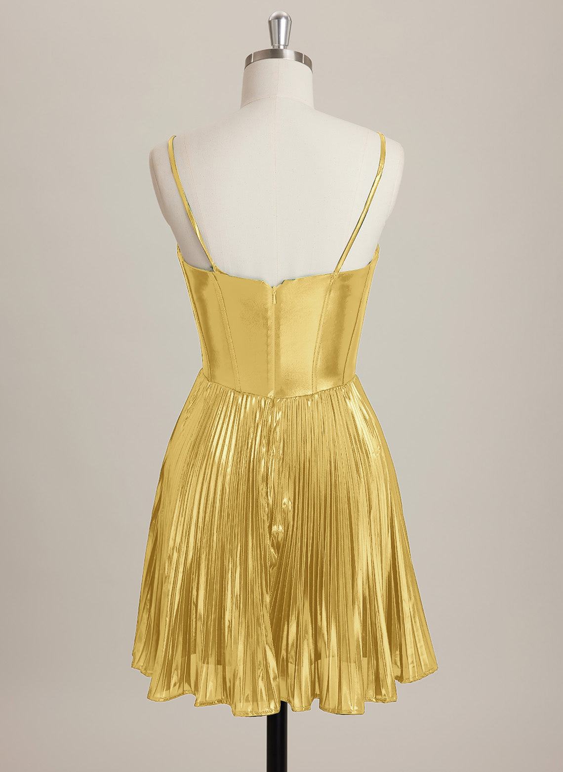 A-line Sweetheart Short Metallic Mini Dress