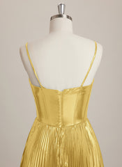 A-line Sweetheart Short Metallic Mini Dress