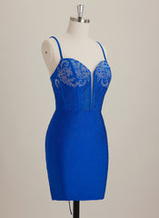 Sheath/Column Sweetheart Short Jersey Mini Dress With Rhinestone