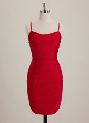 Sheath/Column Scoop Short Jersey Mini Dress With Rhinestone