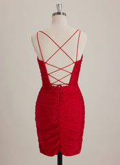 Sheath/Column Scoop Short Jersey Mini Dress With Rhinestone