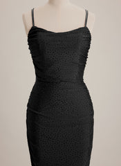 Sheath/Column Scoop Short Jersey Mini Dress With Rhinestone