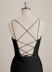 Sheath/Column Scoop Short Jersey Mini Dress With Rhinestone