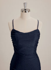 Sheath/Column Scoop Short Jersey Mini Dress With Rhinestone