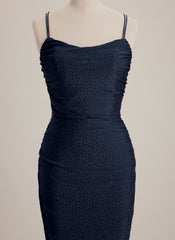 Sheath/Column Scoop Short Jersey Mini Dress With Rhinestone