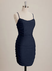 Sheath/Column Scoop Short Jersey Mini Dress With Rhinestone