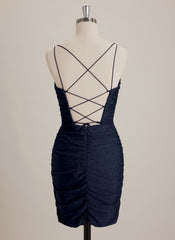 Sheath/Column Scoop Short Jersey Mini Dress With Rhinestone