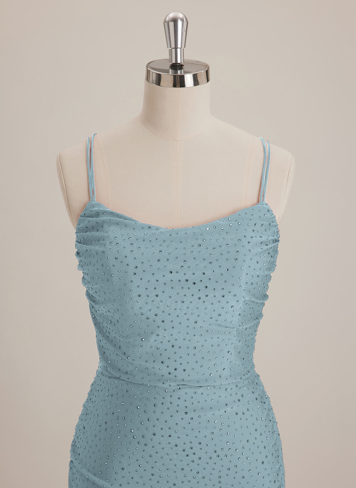 Sheath/Column Scoop Short Jersey Mini Dress With Rhinestone