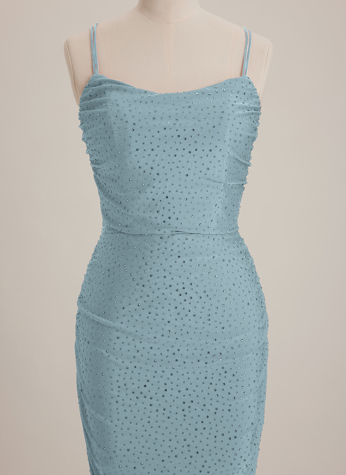 Sheath/Column Scoop Short Jersey Mini Dress With Rhinestone