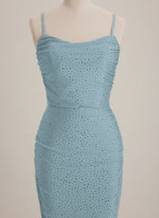 Sheath/Column Scoop Short Jersey Mini Dress With Rhinestone
