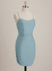 Sheath/Column Scoop Short Jersey Mini Dress With Rhinestone