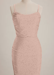 Sheath/Column Scoop Short Jersey Mini Dress With Rhinestone