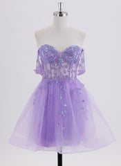Ball-Gown/Princess Short Lace Homecoming Dress With Sequins