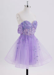 Ball-Gown/Princess Short Lace Homecoming Dress With Sequins