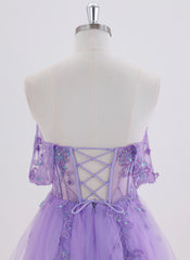 Ball-Gown/Princess Short Lace Homecoming Dress With Sequins