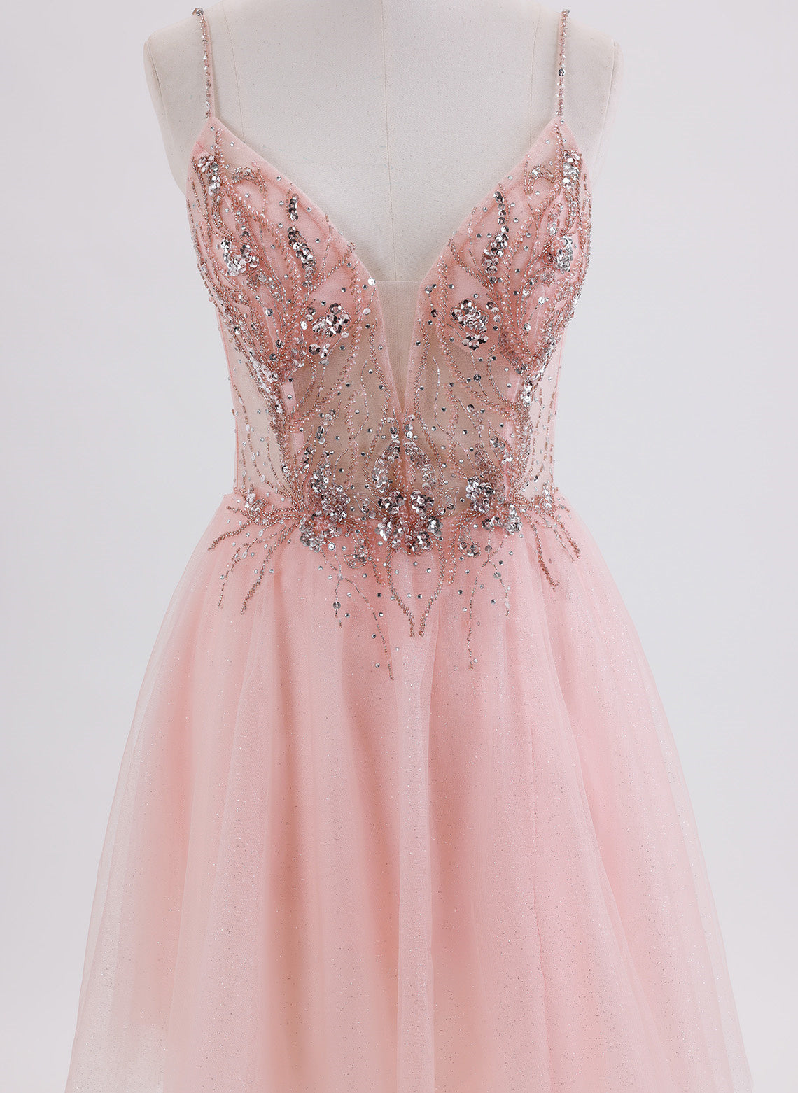 A-line Short Tulle Homecoming Dress With Sequins