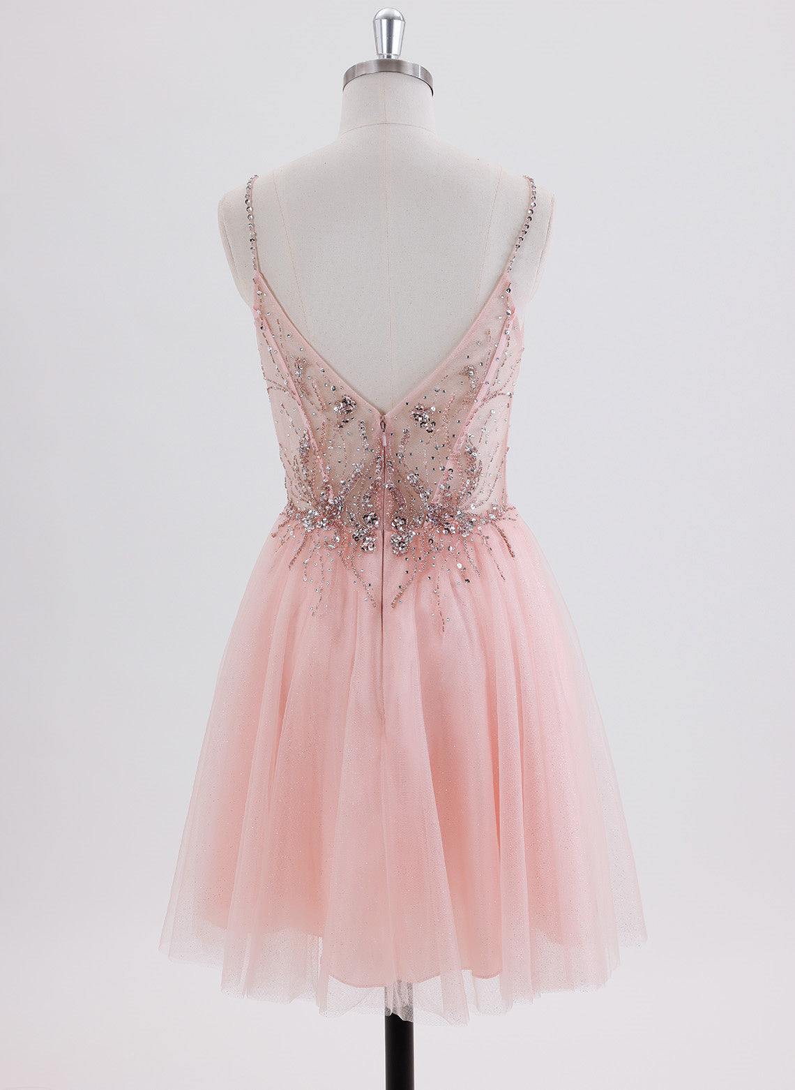 A-line Short Tulle Homecoming Dress With Sequins