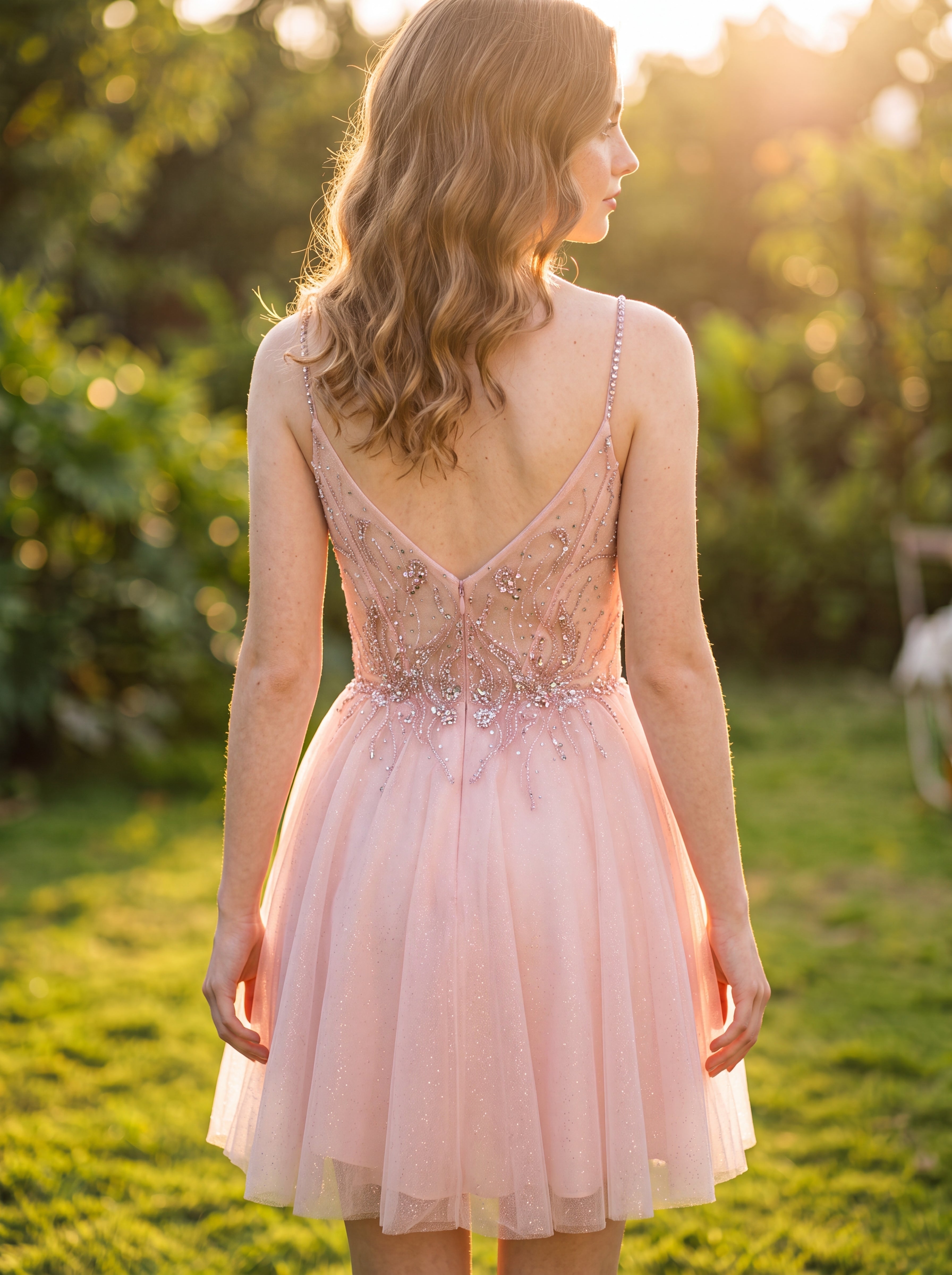 A-line Short Tulle Homecoming Dress With Sequins