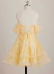 A-line Sweetheart Short Lace Mini Dress With Ruffle