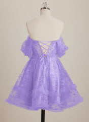 A-line Sweetheart Short Lace Mini Dress With Ruffle
