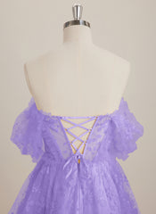 A-line Sweetheart Short Lace Mini Dress With Ruffle
