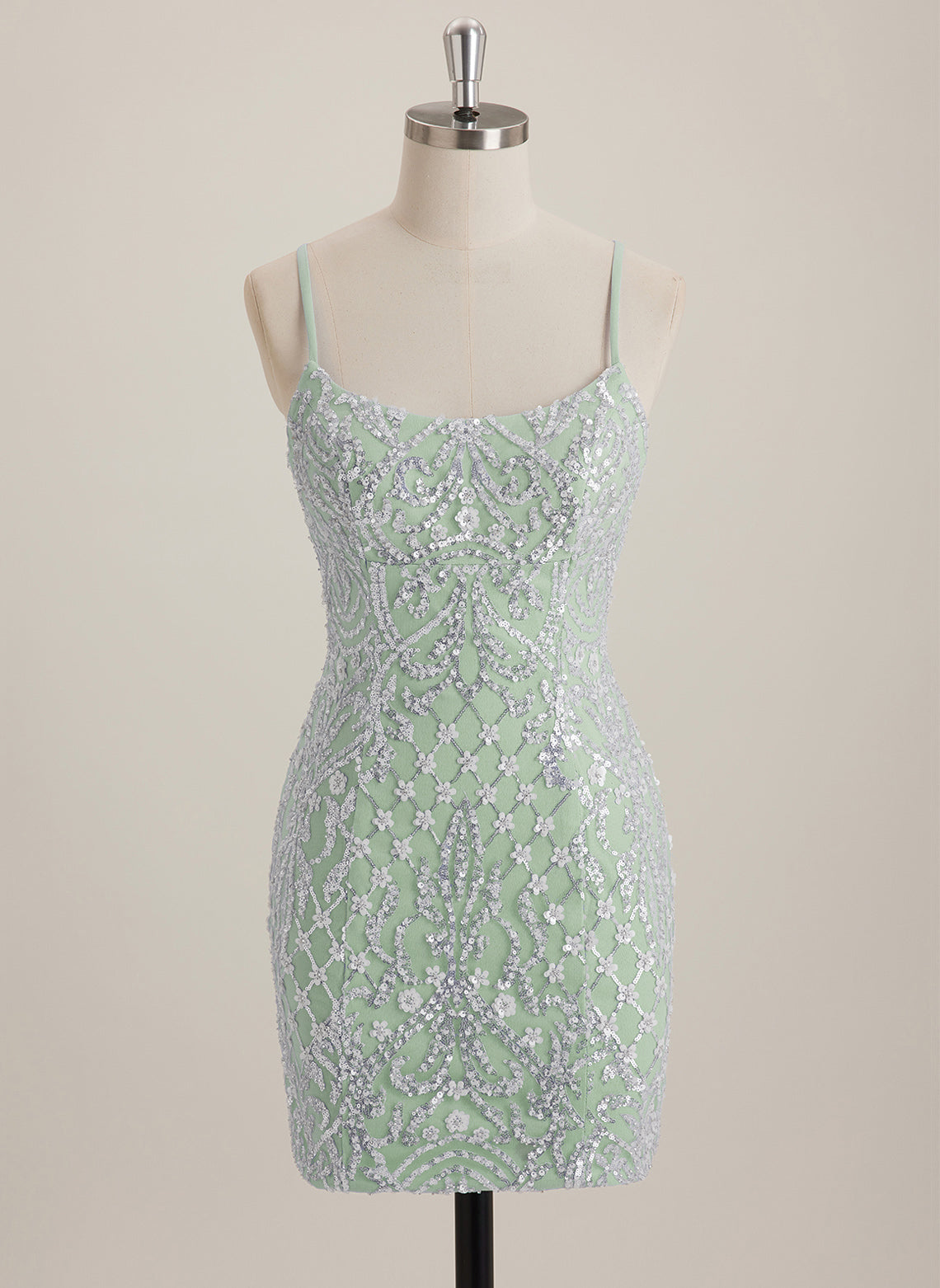 Sheath/Column Scoop Short Sequin Mini Dress