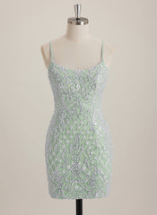 Sheath/Column Scoop Short Sequin Mini Dress