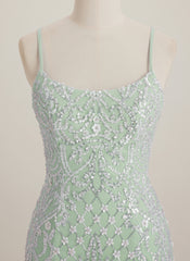 Sheath/Column Scoop Short Sequin Mini Dress