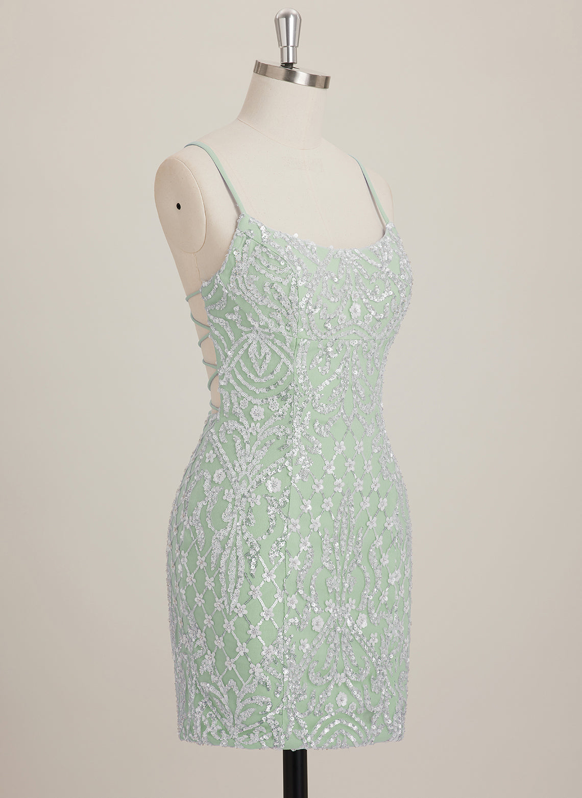 Sheath/Column Scoop Short Sequin Mini Dress