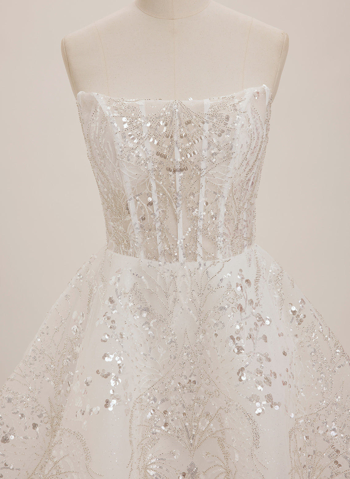A-line Straight Short Tulle Mini Dress With Beading Sequins
