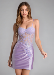 Sheath/Column Sweetheart Short Jersey Mini Dress With Sequins