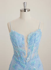 Sheath/Column V-Neck Short Sequin Mini Dress