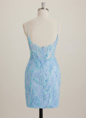 Sheath/Column V-Neck Short Sequin Mini Dress