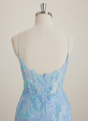 Sheath/Column V-Neck Short Sequin Mini Dress