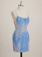 Sheath/Column Scoop Short Sequin Mini Dress With Beading Sequins