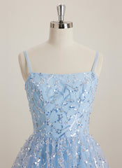 Ball-Gown/Princess Square Short Sequin Mini Dress With Sequins