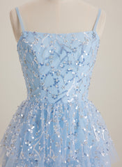 Ball-Gown/Princess Square Short Sequin Mini Dress With Sequins