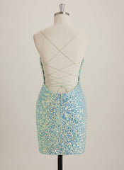 Sheath/Column Square Short Sequin Mini Dress With Sequins