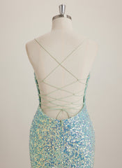 Sheath/Column Square Short Sequin Mini Dress With Sequins