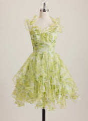 Ball-Gown/Princess Asymmetrical Short Tulle Mini Dress With Ruffle