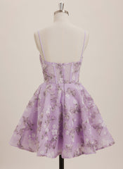 A-line Sweetheart Short Lace Mini Dress With Flower
