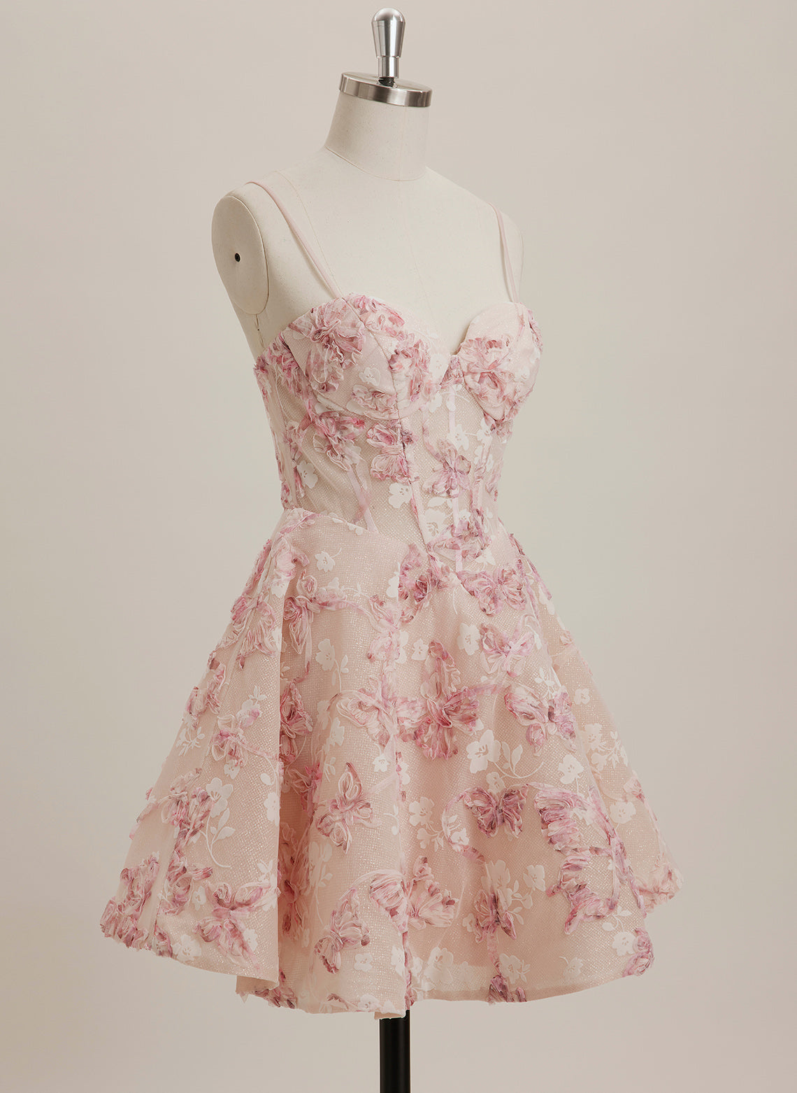 A-line Sweetheart Short Tulle Mini Dress With Flower
