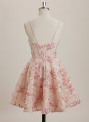A-line Sweetheart Short Tulle Mini Dress With Flower