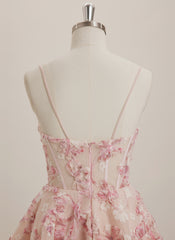 A-line Sweetheart Short Tulle Mini Dress With Flower
