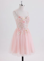 A-line Short Tulle Homecoming Dress With Sequins