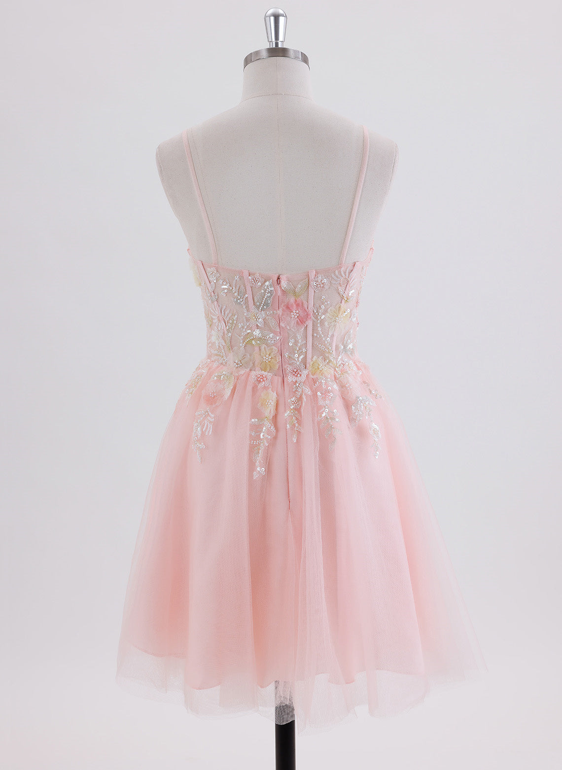 A-line Short Tulle Homecoming Dress With Sequins