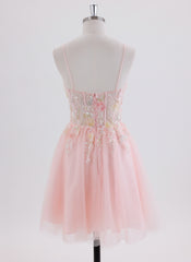 A-line Short Tulle Homecoming Dress With Sequins