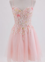 A-line Short Tulle Homecoming Dress With Sequins