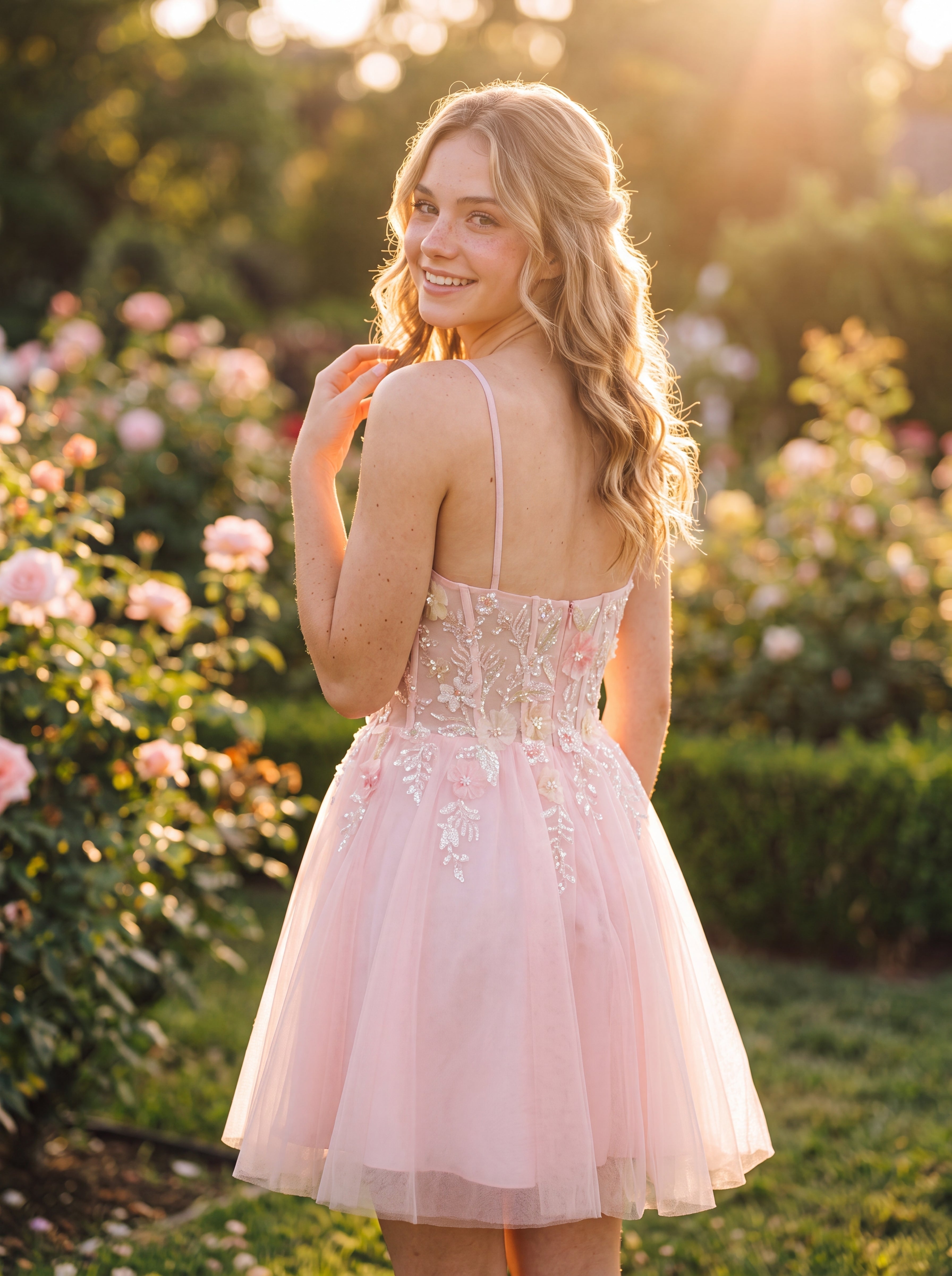 A-line Short Tulle Homecoming Dress With Sequins